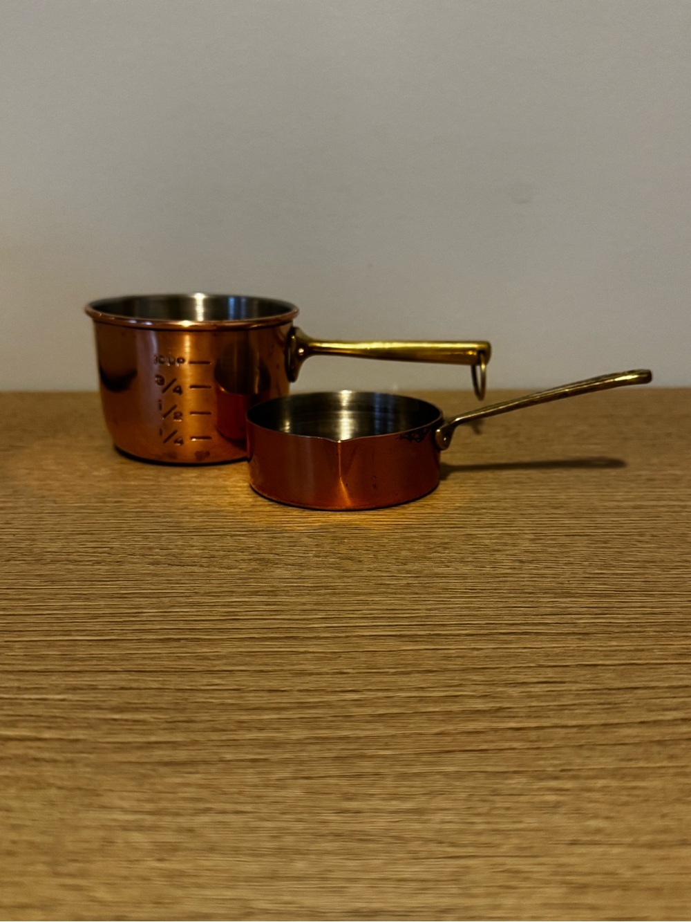 Copper-Finish Measuring Set with Brass Handles - Copper